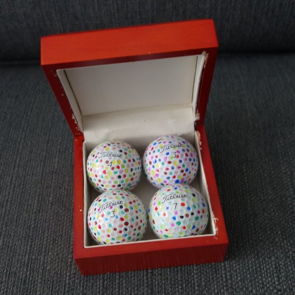 Four(4) Hand Designed Pre-Loved Titleist Pro VI Golf Balls with Collectable Box - Picture 1 of 16